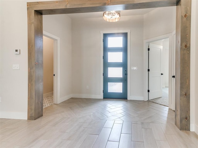 1715 Zayden Ln, Norman, OK 73072 - entrance foyer featuring parquet flooring and baseboards