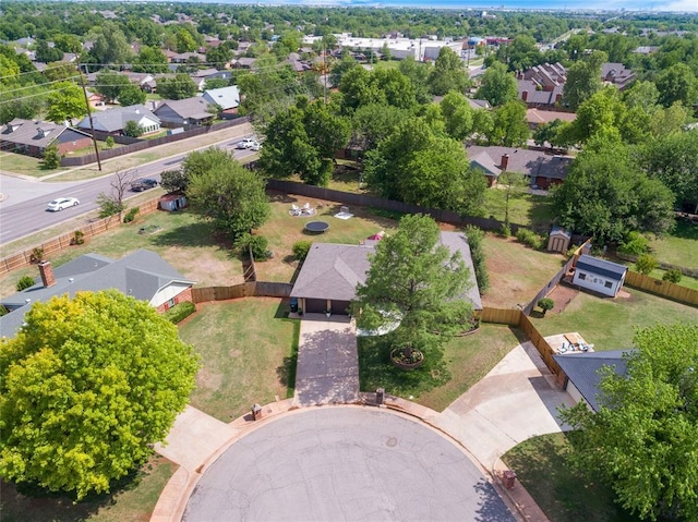 bird's eye view with a residential view