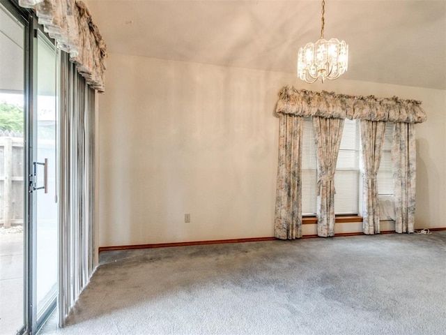 1717 Park View Pl, Edmond, OK 73003 - carpeted spare room with a chandelier and baseboards