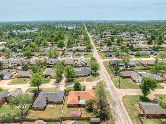 aerial view with a residential view