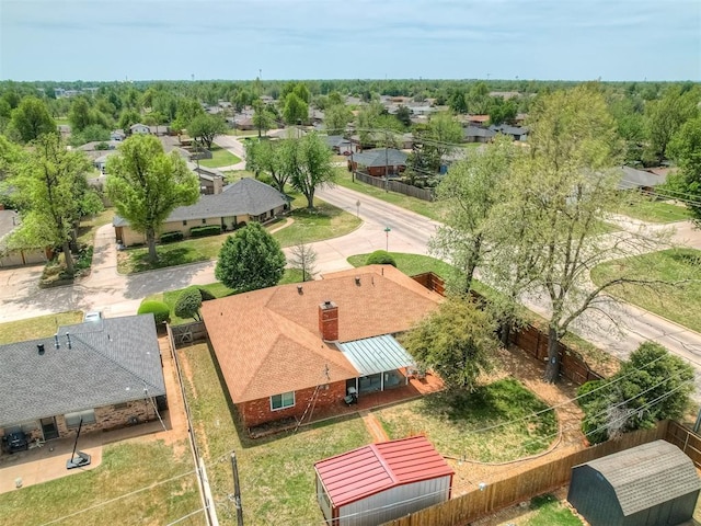 aerial view featuring a residential view