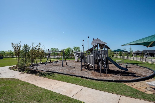 community playground with a lawn