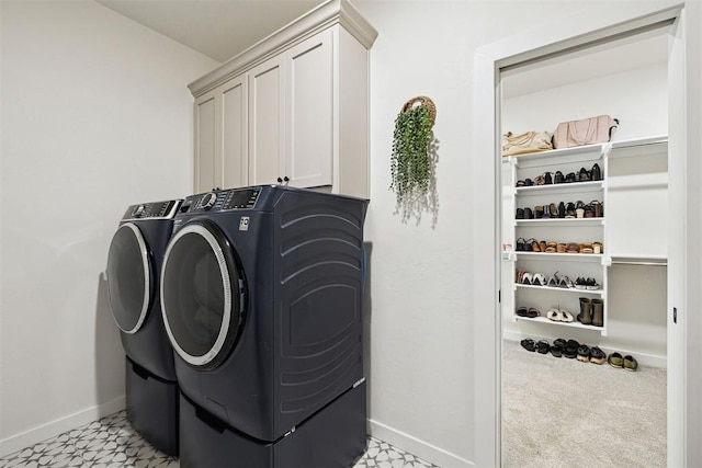 4162 Hawthorne St NW, Piedmont, OK 73078 - laundry room featuring washer and clothes dryer and cabinet space