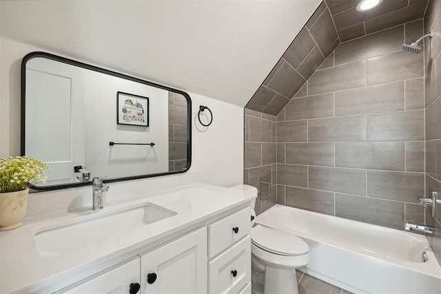 4162 Hawthorne St NW, Piedmont, OK 73078 - full bath with vanity, bathtub / shower combination, and lofted ceiling