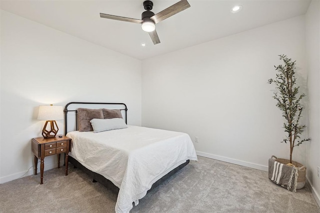 4162 Hawthorne St NW, Piedmont, OK 73078 - bedroom featuring carpet flooring, recessed lighting, and a ceiling fan