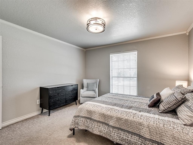 4216 Two Lakes Ave, Norman, OK 73072 - bedroom featuring crown molding, carpet floors, and a textured ceiling