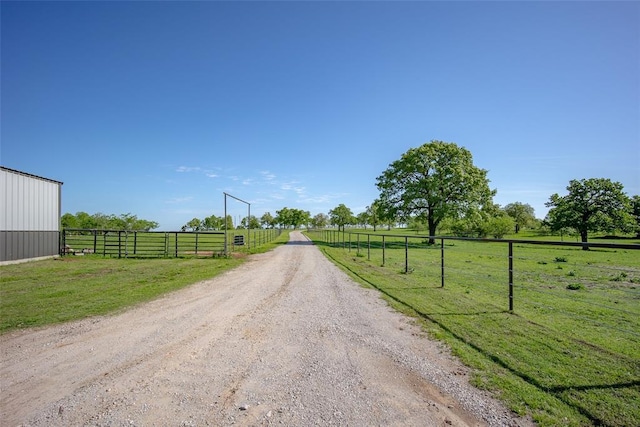 view of street featuring a rural view
