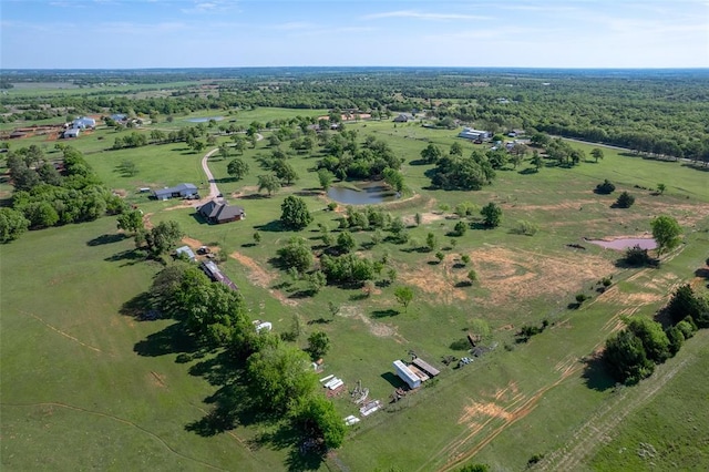 aerial view featuring a rural view