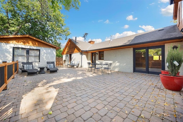 view of patio / terrace with fence and outdoor dining space
