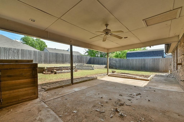 1637 NE 9th St, Moore, OK 73160 - view of patio with ceiling fan and a fenced backyard