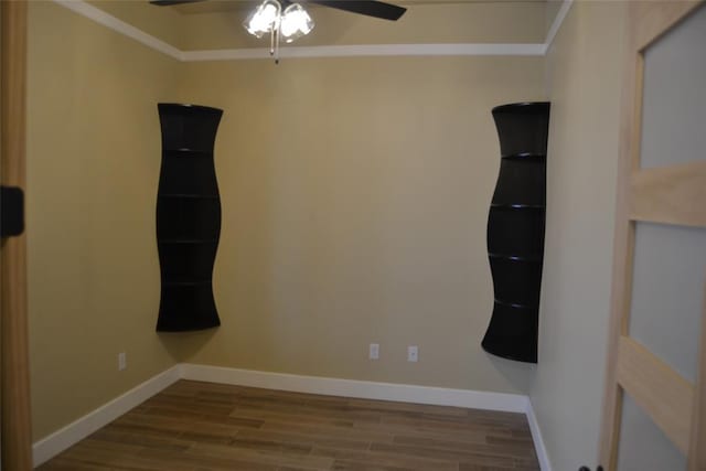 1124 NW 17 Th Pl, Newcastle, OK 73065 - empty room with baseboards, a ceiling fan, and wood finished floors