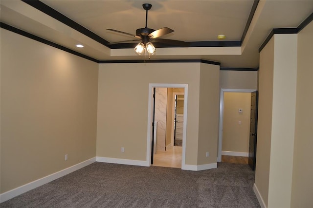 1124 NW 17 Th Pl, Newcastle, OK 73065 - unfurnished room with a raised ceiling, carpet, a ceiling fan, baseboards, and recessed lighting
