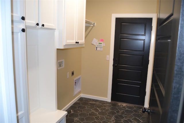 1124 NW 17 Th Pl, Newcastle, OK 73065 - laundry room with baseboards, hookup for an electric dryer, cabinet space, and hookup for a washing machine