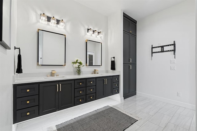 1233 Collis Ct, Newcastle, OK 73065 - full bath featuring double vanity and baseboards