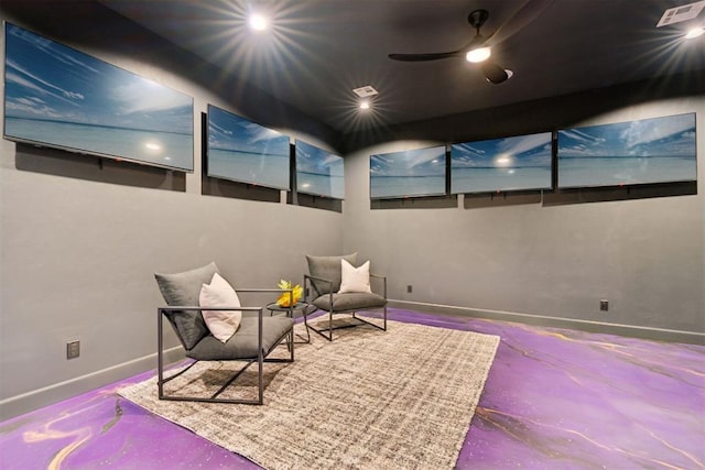 1233 Collis Ct, Newcastle, OK 73065 - living area featuring baseboards and finished concrete flooring