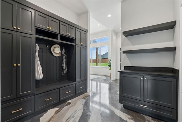 1233 Collis Ct, Newcastle, OK 73065 - mudroom with marble tiled flooring and recessed lighting