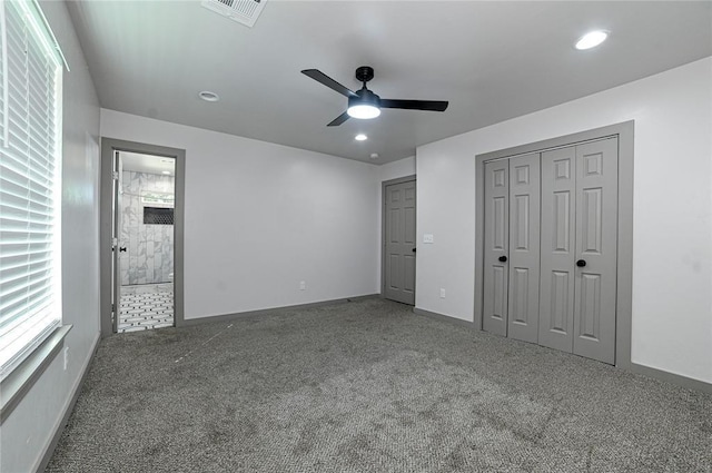 1717 Breckenridge Dr, Oklahoma City, OK 73115 - unfurnished bedroom with baseboards, visible vents, carpet, and recessed lighting