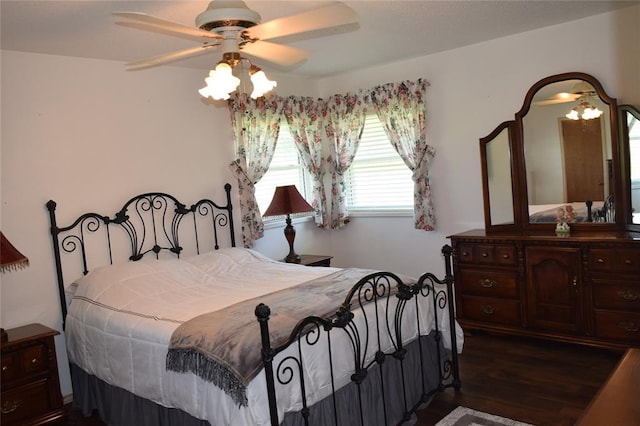 1400 S Indian Meridian Rd, Choctaw, OK 73020 - bedroom with wood finished floors and ceiling fan