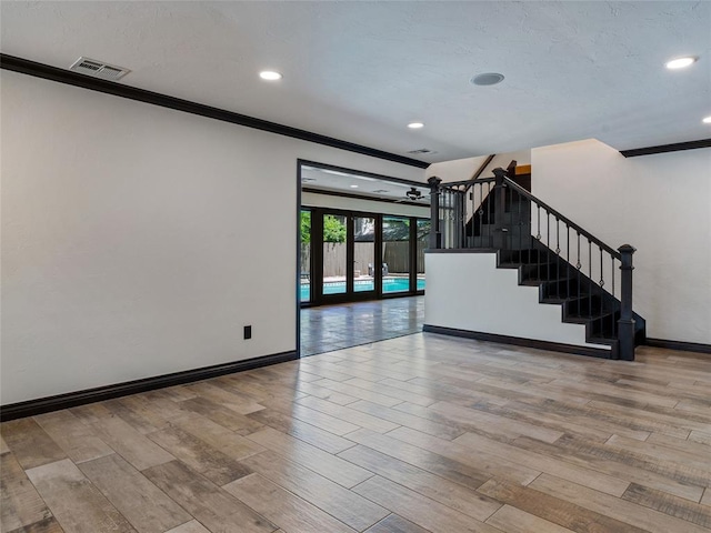 3025 Pine Ridge Rd, Oklahoma City, OK 73120 - interior space with wood finished floors, french doors, visible vents, and recessed lighting