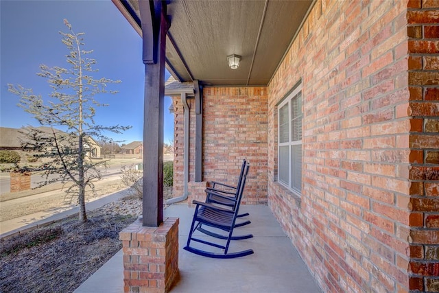 view of patio with a porch