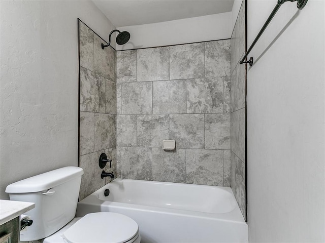 18232 Scarborough Dr, Edmond, OK 73012 - full bath with shower / bath combination, vanity, and a textured wall
