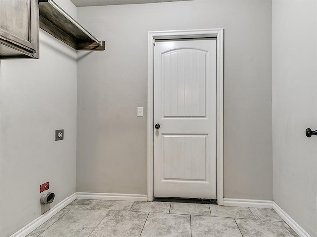 18232 Scarborough Dr, Edmond, OK 73012 - laundry area featuring cabinet space and hookup for an electric dryer