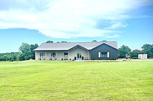 25478 Sooner Ave, Purcell, OK 73080 - view of front of home featuring a front lawn