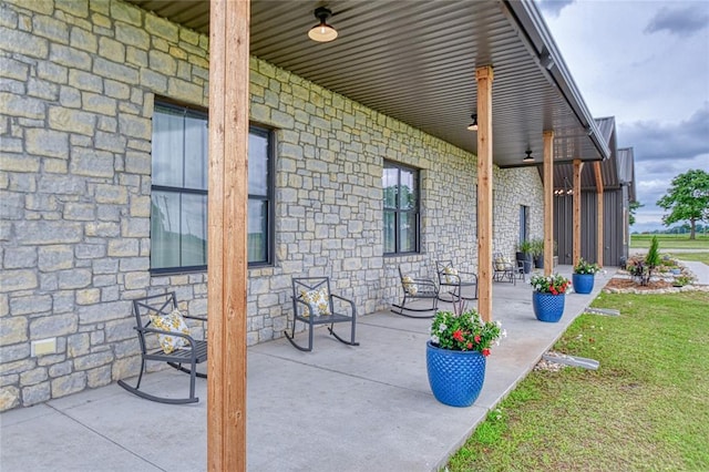 25478 Sooner Ave, Purcell, OK 73080 - view of patio / terrace with ceiling fan