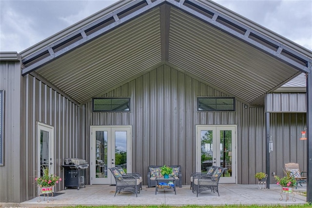 25478 Sooner Ave, Purcell, OK 73080 - back of property featuring french doors and a patio