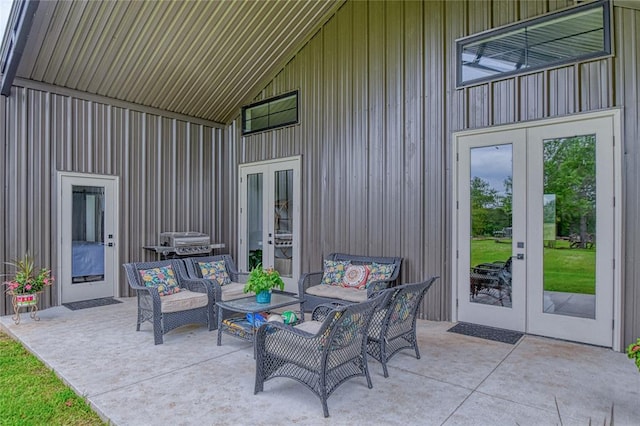 25478 Sooner Ave, Purcell, OK 73080 - view of patio featuring french doors