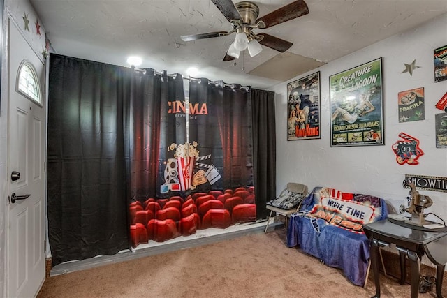 10 Burk Way, Del City, OK 73115 - carpeted cinema with a ceiling fan
