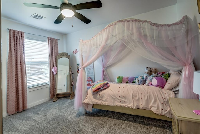 4145 Thunderhead Rd, Norman, OK 73072 - bedroom with multiple windows, carpet, and ceiling fan