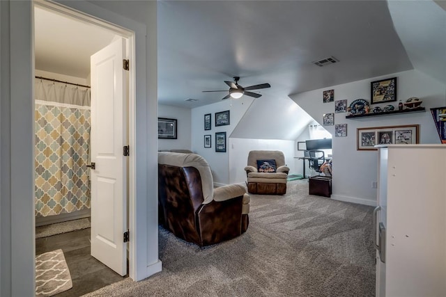 4145 Thunderhead Rd, Norman, OK 73072 - living area with a ceiling fan and carpet floors