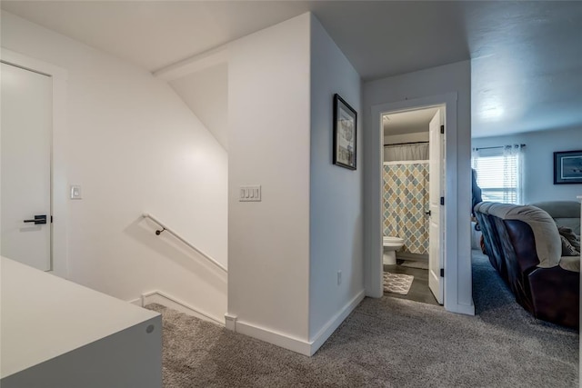 4145 Thunderhead Rd, Norman, OK 73072 - hall featuring an upstairs landing and carpet