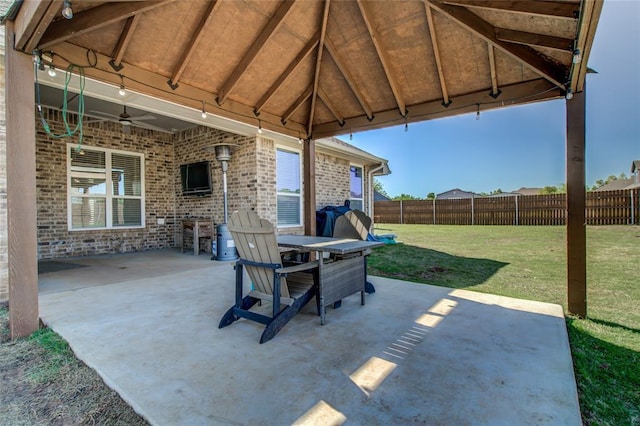 4145 Thunderhead Rd, Norman, OK 73072 - view of patio with a ceiling fan and outdoor dining area