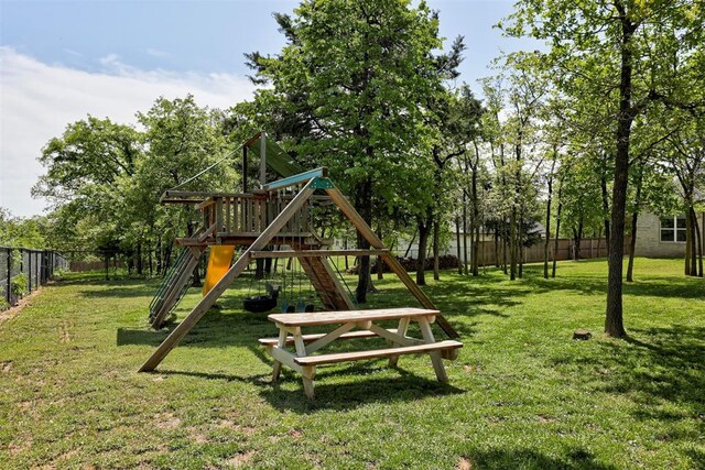 8350 Red Feather, Arcadia, OK 73007 - view of playground featuring a lawn and fence