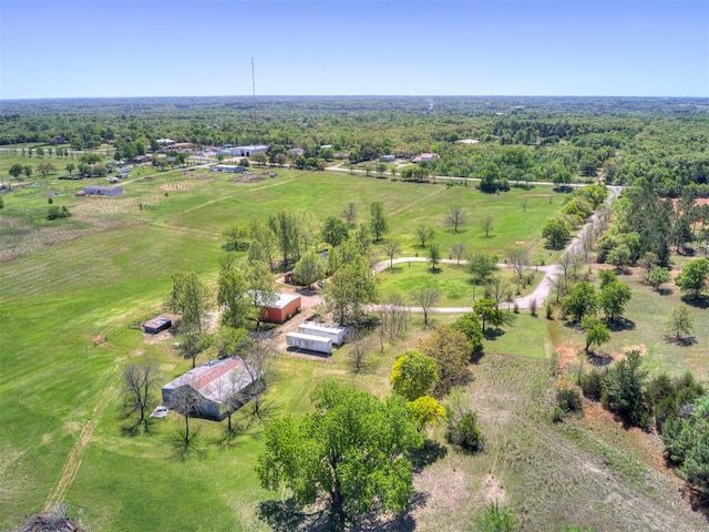 drone / aerial view with a rural view