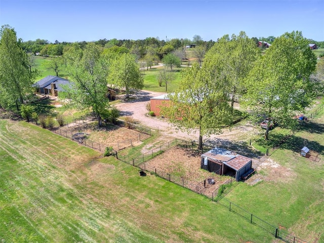 aerial view with a rural view