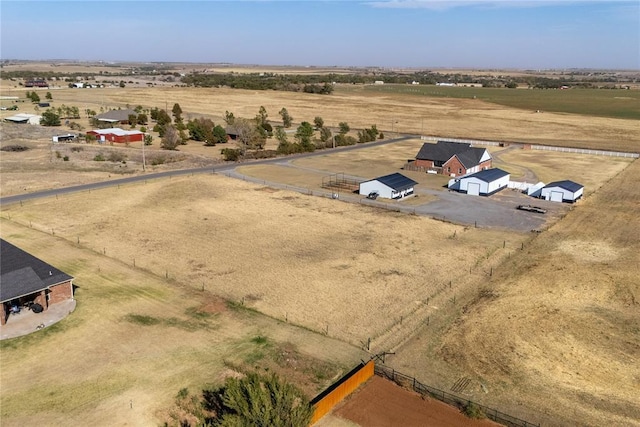 drone / aerial view with a rural view