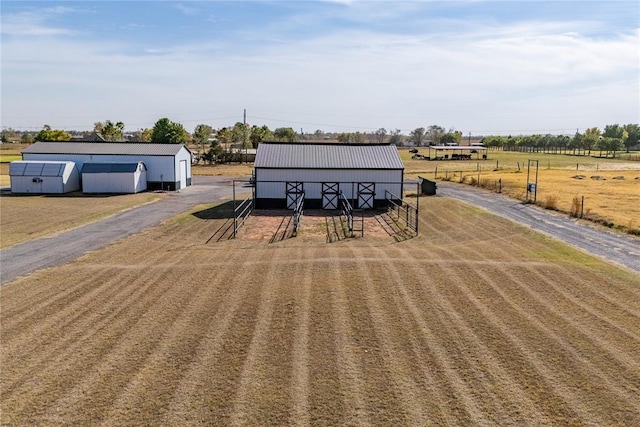 exterior space with a rural view