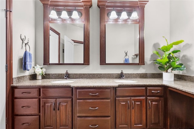 bathroom with double vanity and a sink