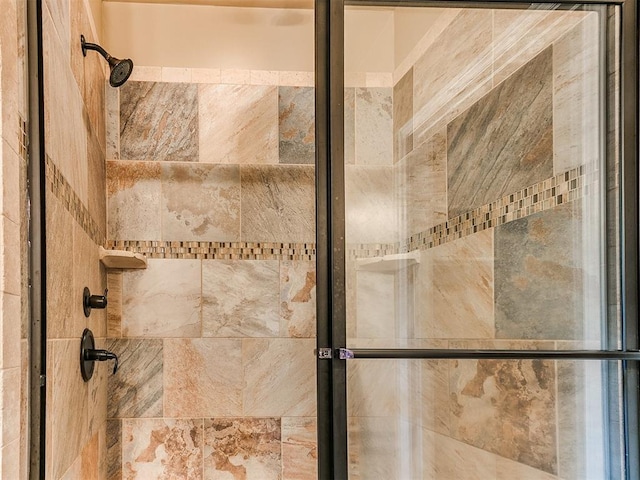 bathroom with a stall shower