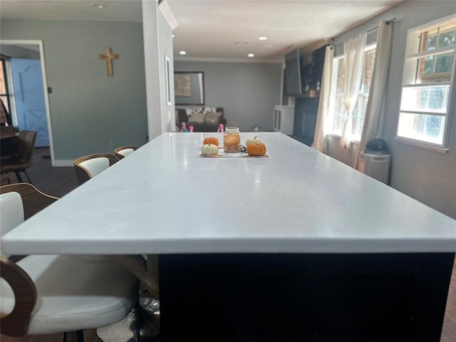 kitchen with baseboards and recessed lighting