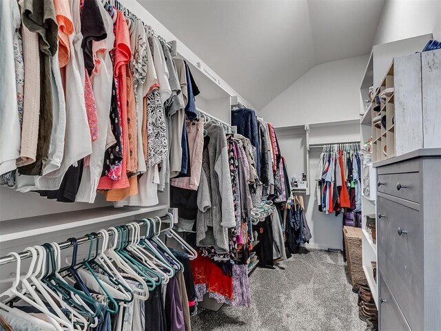 15936 Buffalo Dr, Oklahoma City, OK 73170 - spacious closet with lofted ceiling and carpet flooring
