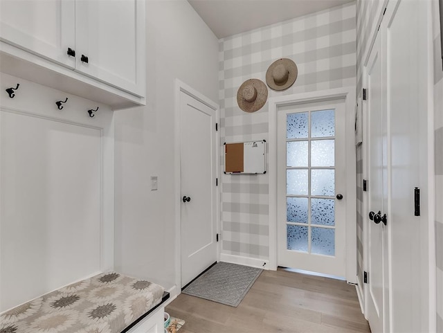 15936 Buffalo Dr, Oklahoma City, OK 73170 - mudroom featuring baseboards and light wood finished floors