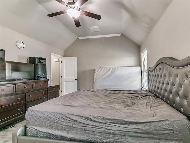 13612 Calabria Trl, Oklahoma City, OK 73170 - bedroom with lofted ceiling and a ceiling fan