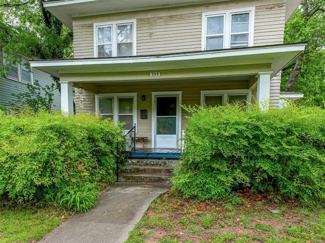 view of front of property with a porch