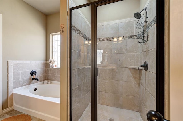15808 Cantera Creek Dr, Edmond, OK 73013 - full bathroom featuring a garden tub and a shower stall
