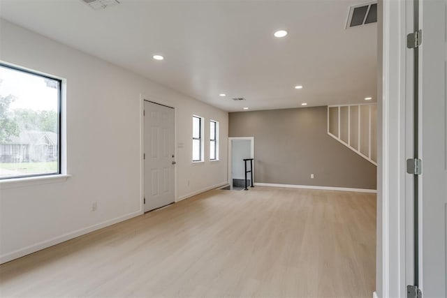 1437 SW 34th St, Oklahoma City, OK 73119 - interior space featuring recessed lighting, baseboards, light wood-type flooring, and visible vents