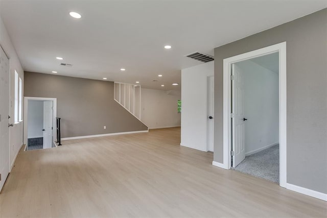 1437 SW 34th St, Oklahoma City, OK 73119 - spare room featuring light wood-type flooring, recessed lighting, baseboards, and visible vents